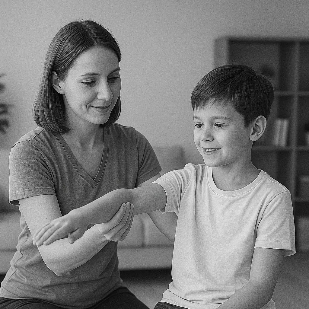 Physiotherapist treating patient at home in Indore